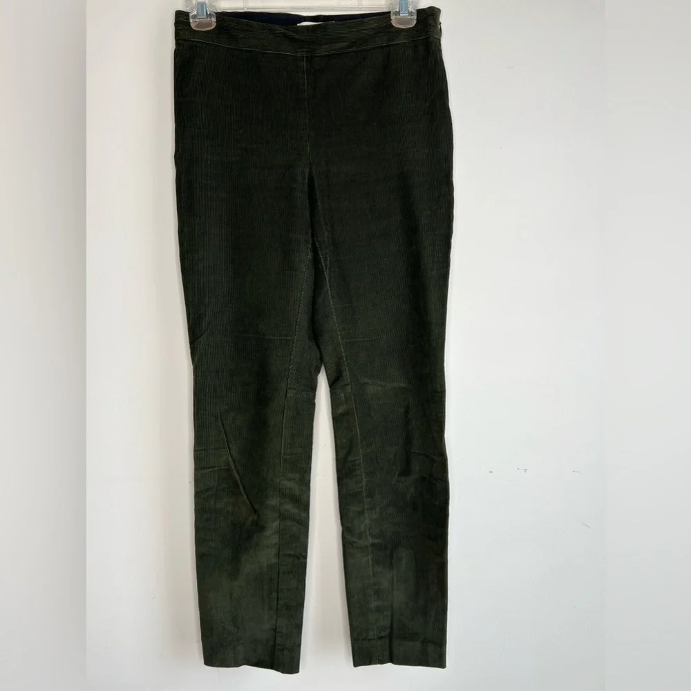 BABATON Women's Jean Pants Straight Leg Mid Rise Corduroy Velvet Olive Green Sz4 - Picture 3 of 6